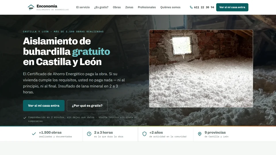 Page d’accueil du site Enconomia (enconomia.es), version ordinateur